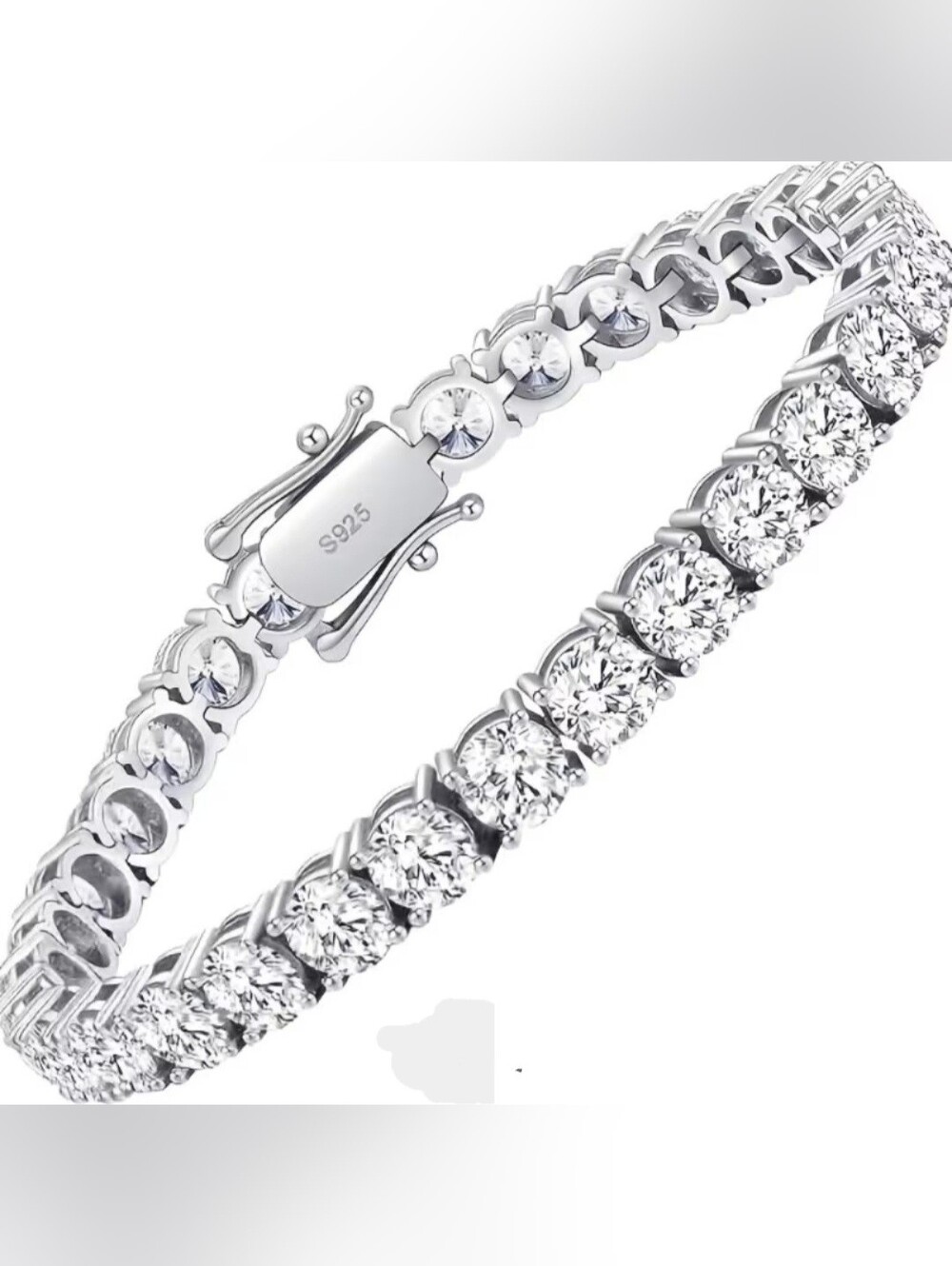 Sterling Silver White Natural Real Diamond Tennis Bracelet - Classic Sparkle